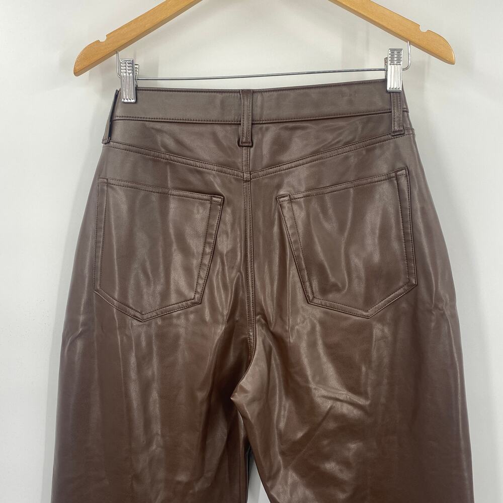 Abercrombie & Fitch The 90s Straight Ultra High Rise Faux Leather Pants 29 8 - Picture 7 of 10
